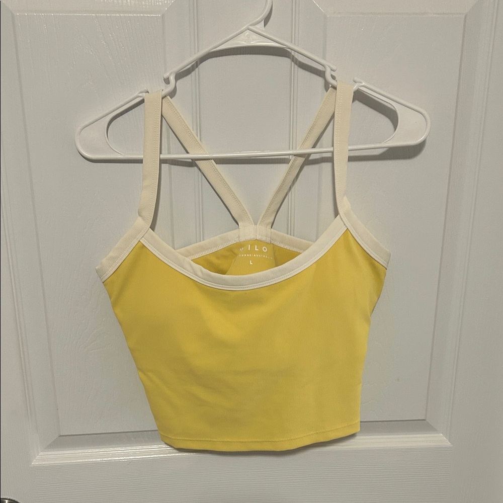 Wilo Yellow and Cream workout set (top +leggings)